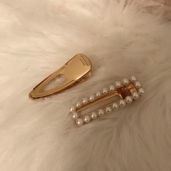 Set of 2 Pearl Hair Barrette Clip - Picture 3 of 7